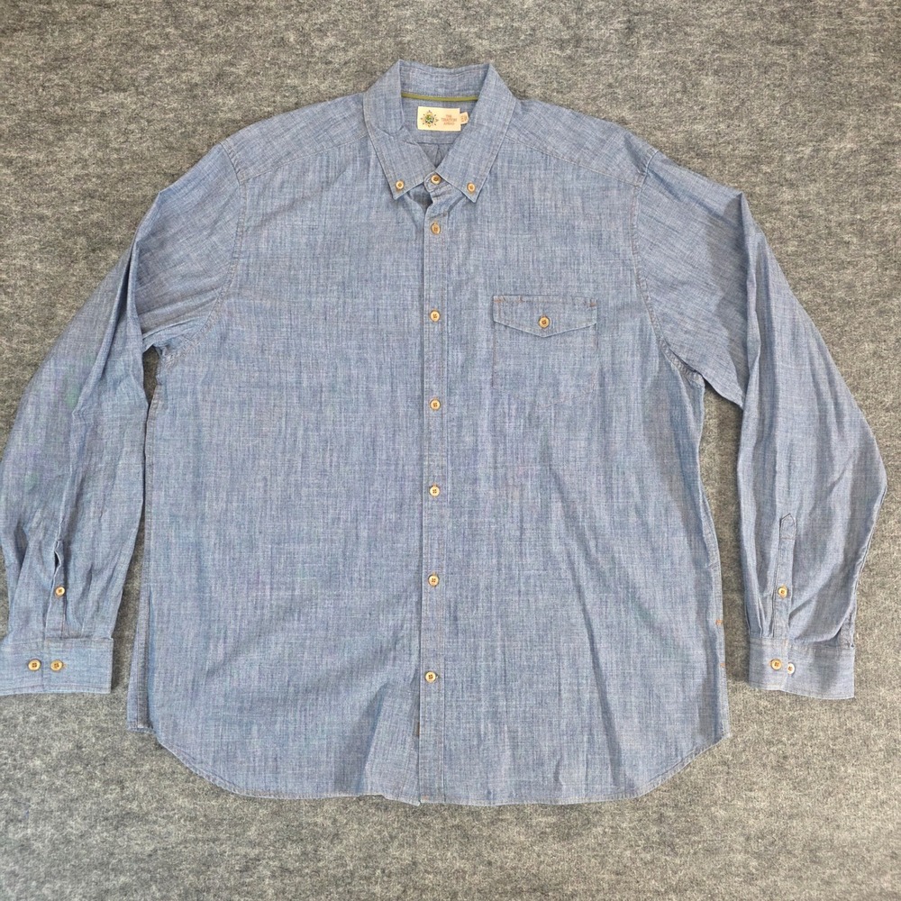 The Territory Ahead Shirt Mens XXL Blue‎ Chambray Button Down Long Sleeve Cotton